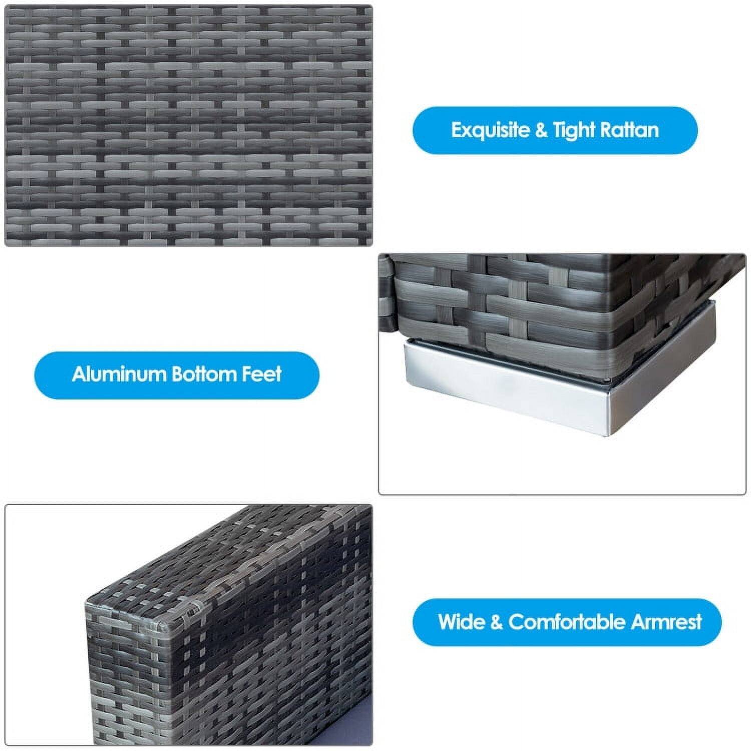 Exquisite & Tight Rattan  
Aluminum Bottom Feet  
Wide & Comfortable Armrest