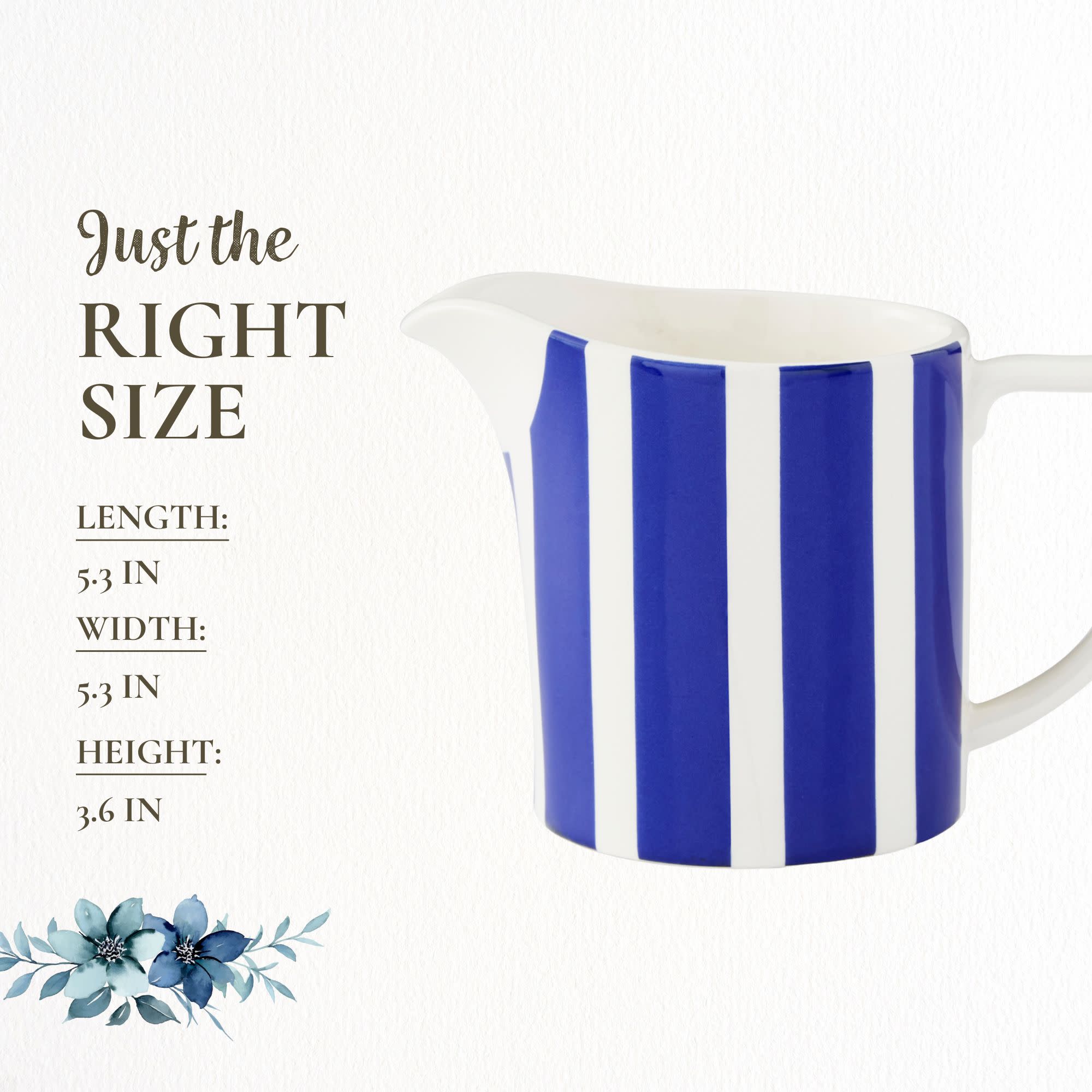 Just the RIGHT SIZE

LENGTH: 5.3 IN  
WIDTH: 5.3 IN  
HEIGHT: 3.6 IN