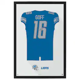 Sporticulture - Jared Goff Detroit Lions Home Jersey Framed Art Print - Blue