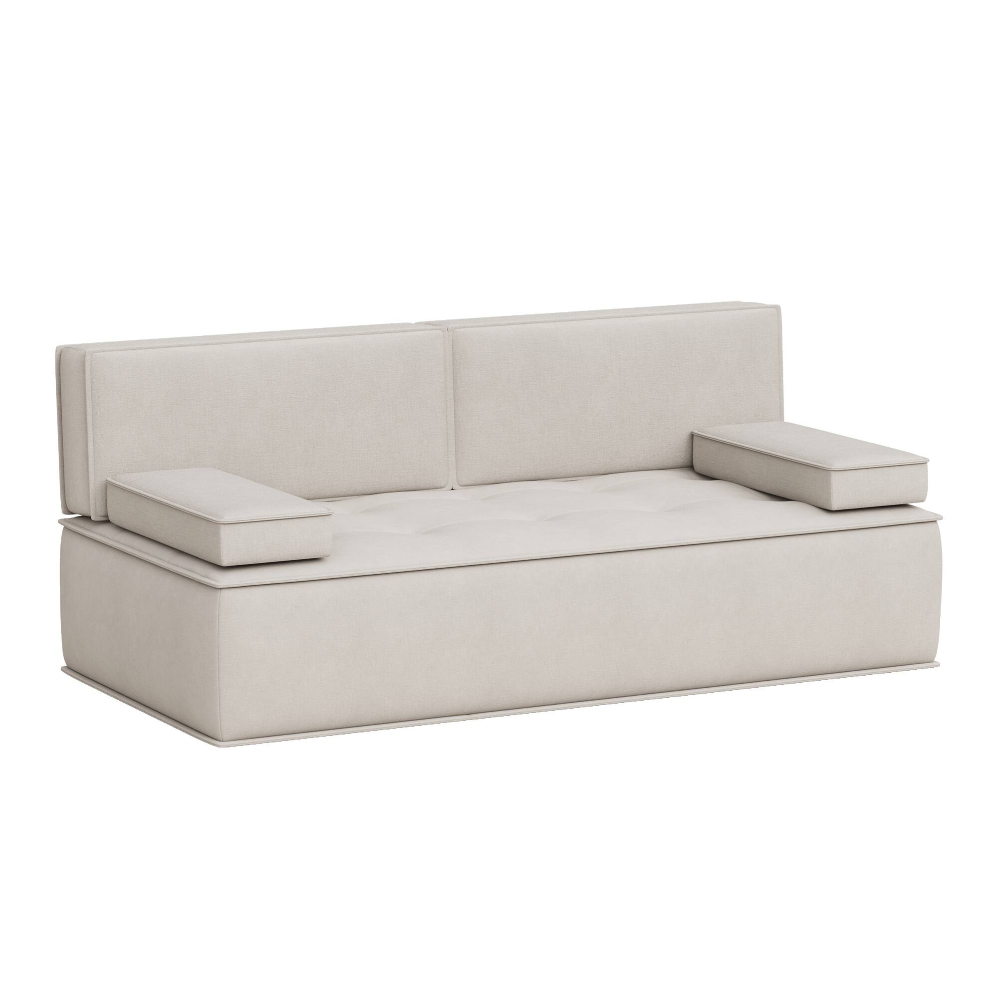 "luck idea - 79"" Multi-Functional Fabric Sleeper Sofa, Convertible Couch Bed with Supportive Foam Cushion for Apartment & Studio - White" price history on PriceWatchPro