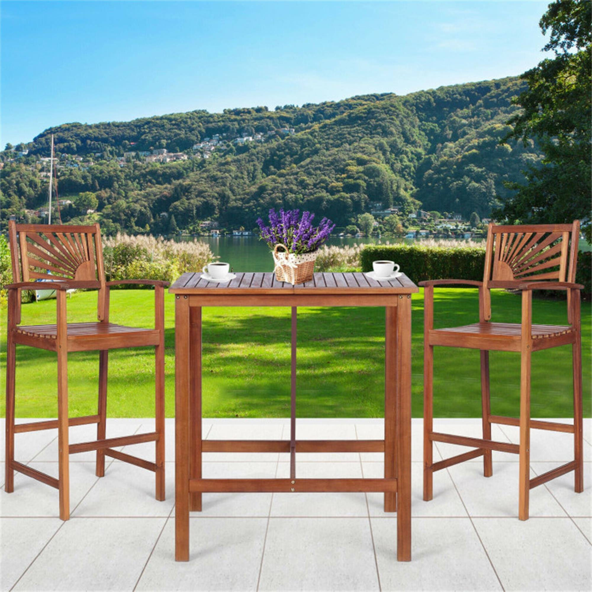 Alt View 1. Boyel Living - Acacia Brown 3Piece Acacia Wood Bar Set Acacia Wood Construction - Brown.
