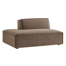 Restore Performance Fabric Upholstered Left-Facing Armless Modular Chaise by Modway - Mocha