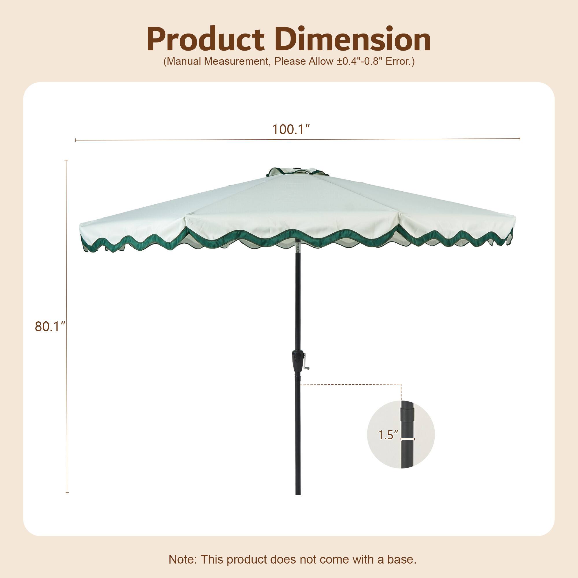 Product Dimension  
(Manual Measurement, Please Allow ±0.4"-0.8" Error.)  

100.1"  
80.1"  
1.5"  

Note: This product does not come with a base.