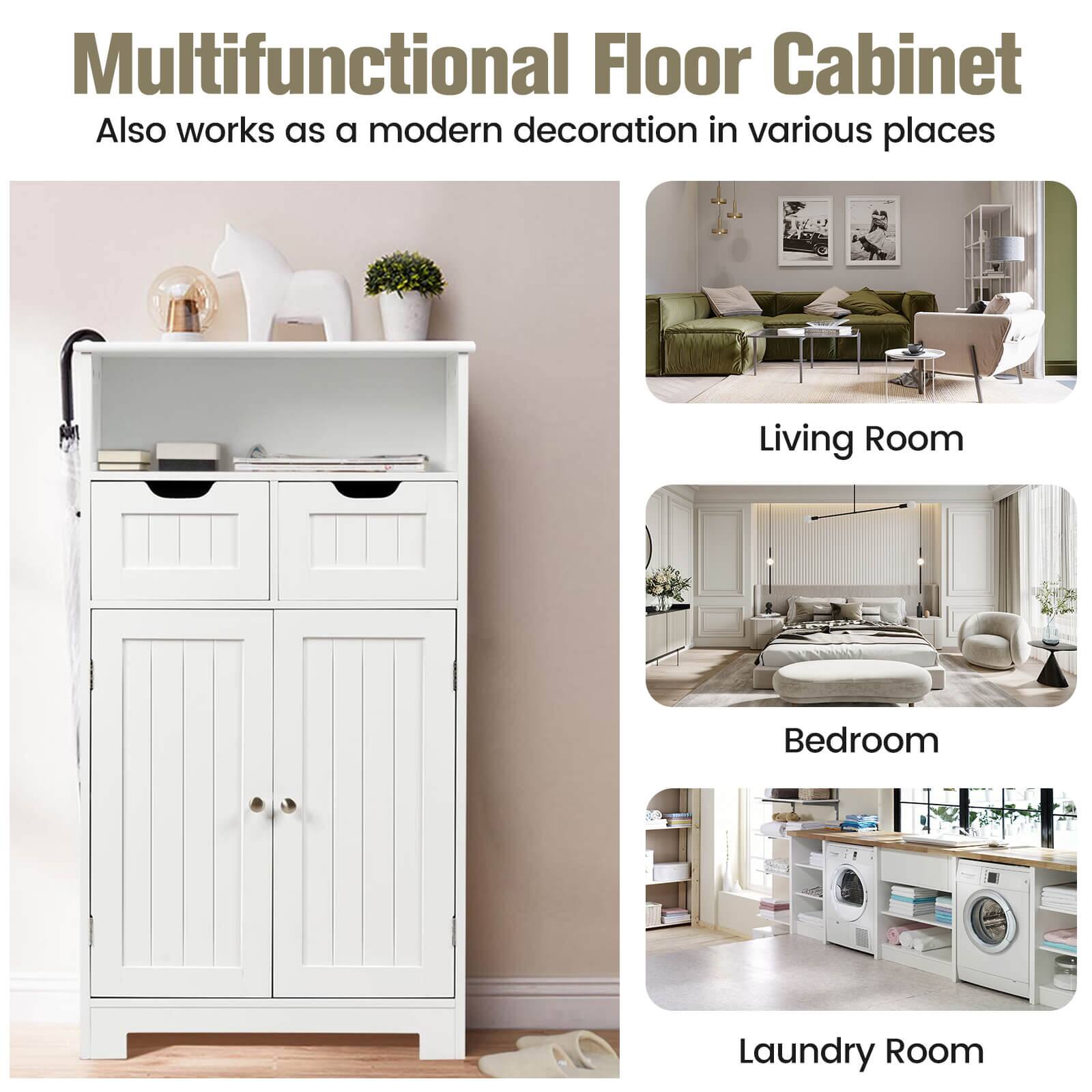 Multifunctional Floor Cabinet
Also works as a modern decoration in various places
Living Room
Bedroom
Laundry Room