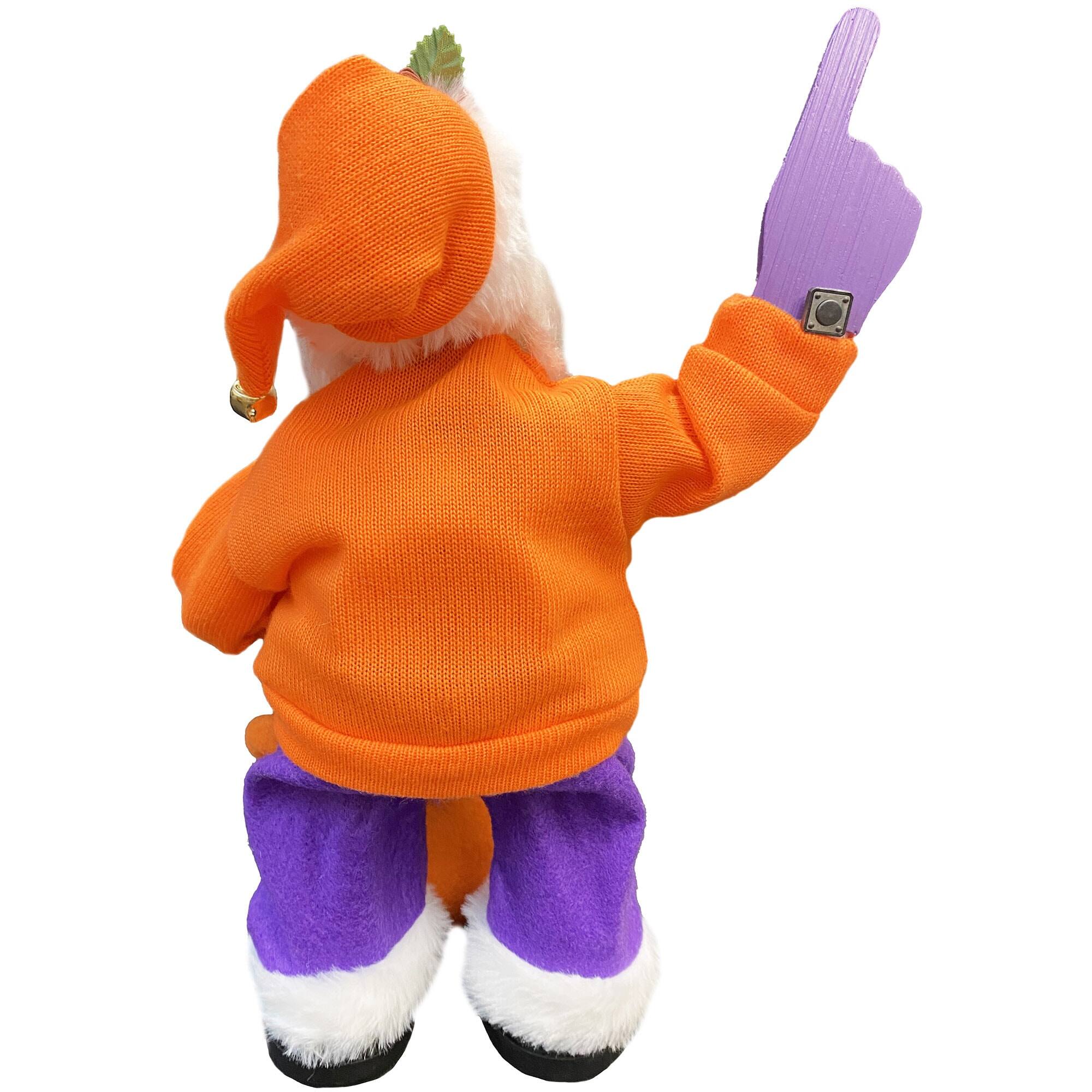Alt View 1. Santa's Workshop - Clemson Tigers 12" Animated Musical Santa - Orange.