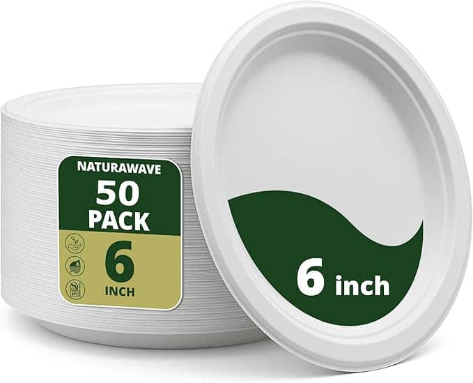 NATURAWARE ESSENTIALS - 6" Round Biodegradable Plate - Natural White