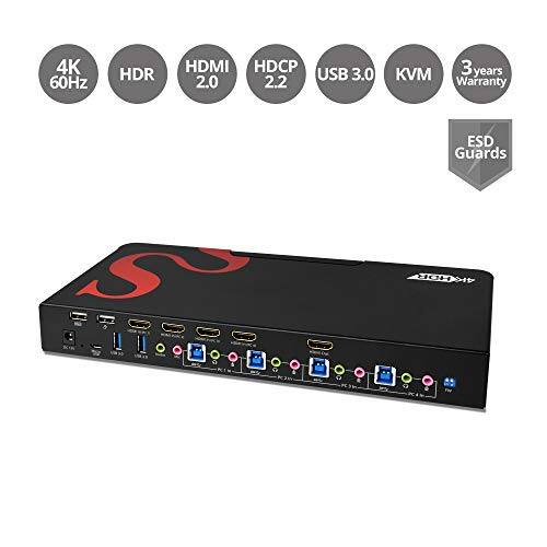 4K 60Hz  
HDR  
HDMI 2.0  
HDCP 2.2  
USB 3.0  
KVM  
3 years Warranty  
ESD Guards