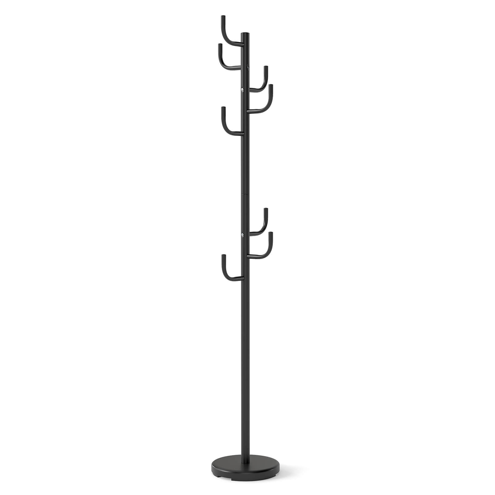 Alt View 9. Costway - Costway Metal Coat Rack Hat Hanger Hooks Hall Entryway For Jacket Umbrella Tree Stand - Black.