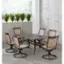 Alt View 12. Hanover - Fontana 7-Piece Outdoor Dining Set with 6 Sling Swivel Rockers and a 38-In. x 72-In. Cast-Top Table - Tan/Bronze.
