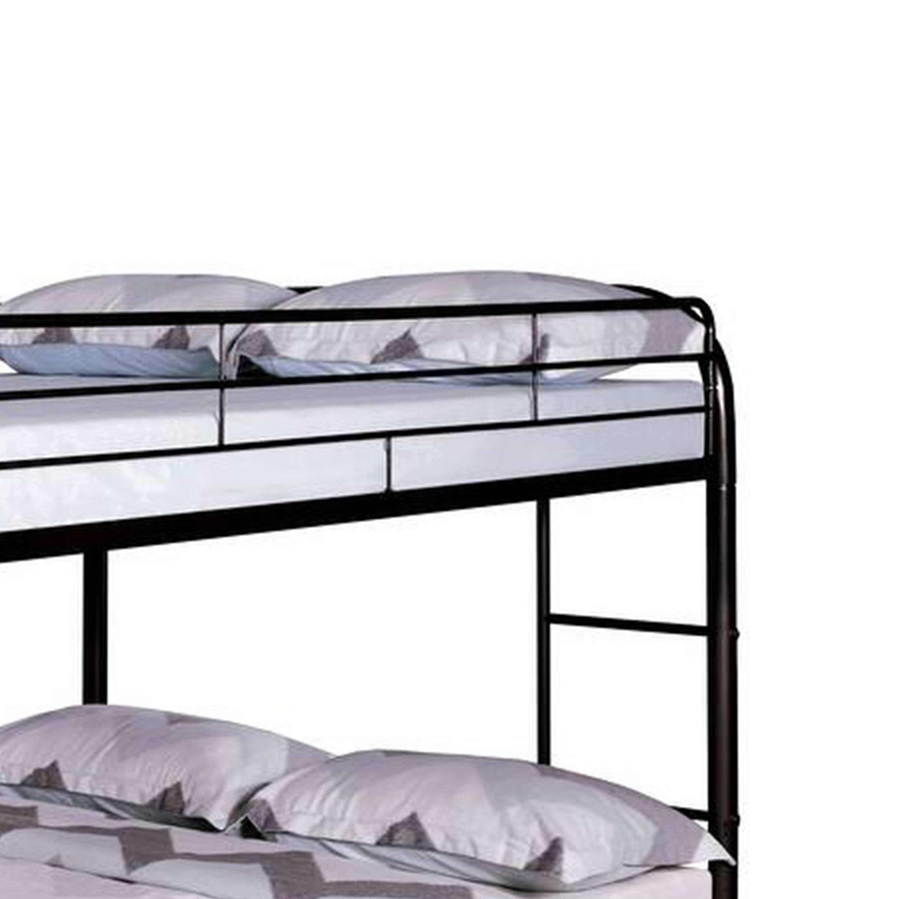 Alt View 2. Manhattan Lane - Fegy Full Over Full Bunk Bed, Ladder and Rails, Black Metal Frame - Black.