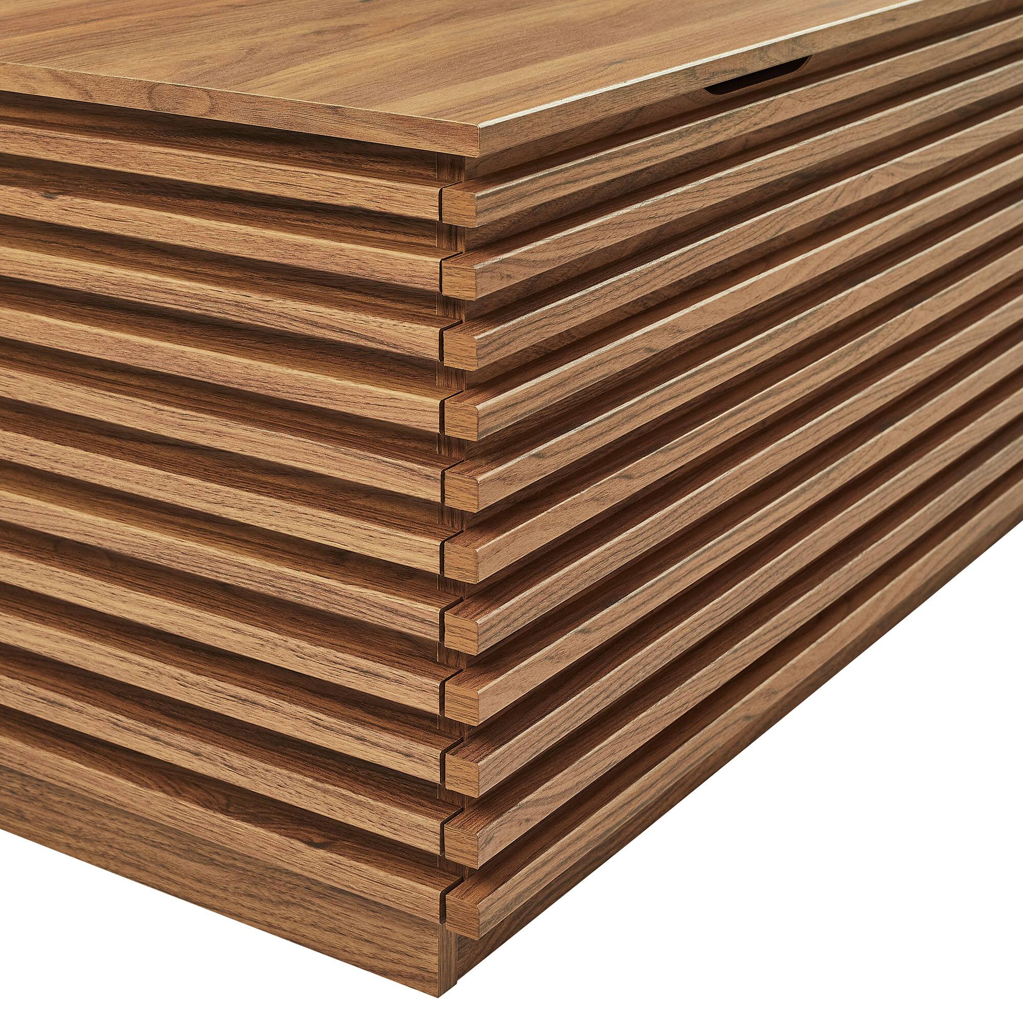 Alt View 6. Modway - Render Fluted 3-in-1 Hall Tree With Storage Bench and Coat Rack by Modway - Walnut.