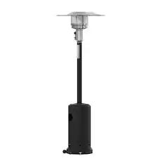 Front. Emma + Oliver - Outdoor Patio Heater - 7.5 Feet Round Steel Patio Heater - 40,000 BTU's - Black.