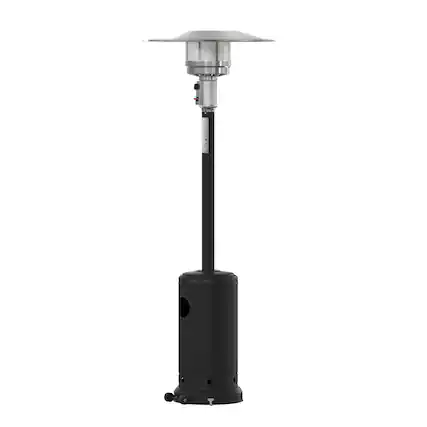 Front. Emma + Oliver - Outdoor Patio Heater - 7.5 Feet Round Steel Patio Heater - 40,000 BTU's - Black.