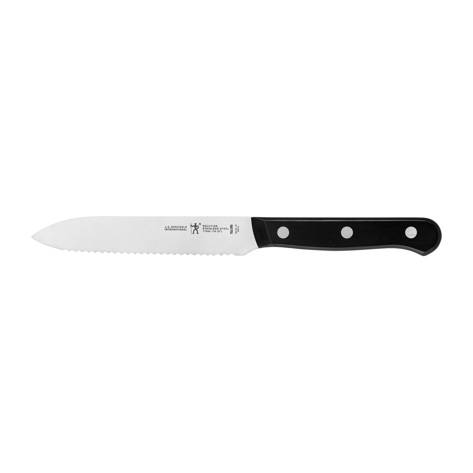 Henckels - Solution 5-inch Serrated Utility Knife - Stainless Steel