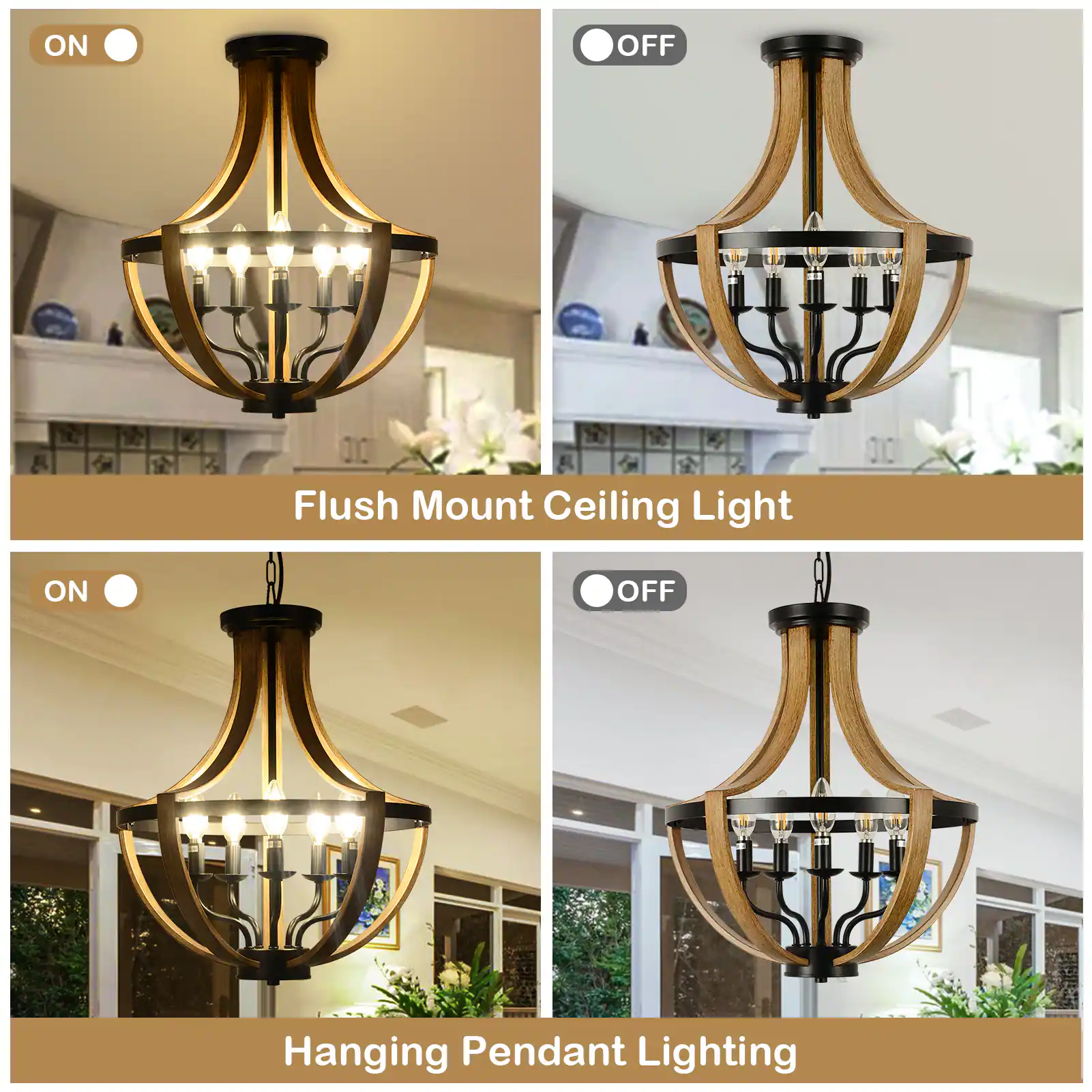 ON  
OFF  
Flush Mount Ceiling Light  
ON  
OFF  
Hanging Pendant Lighting