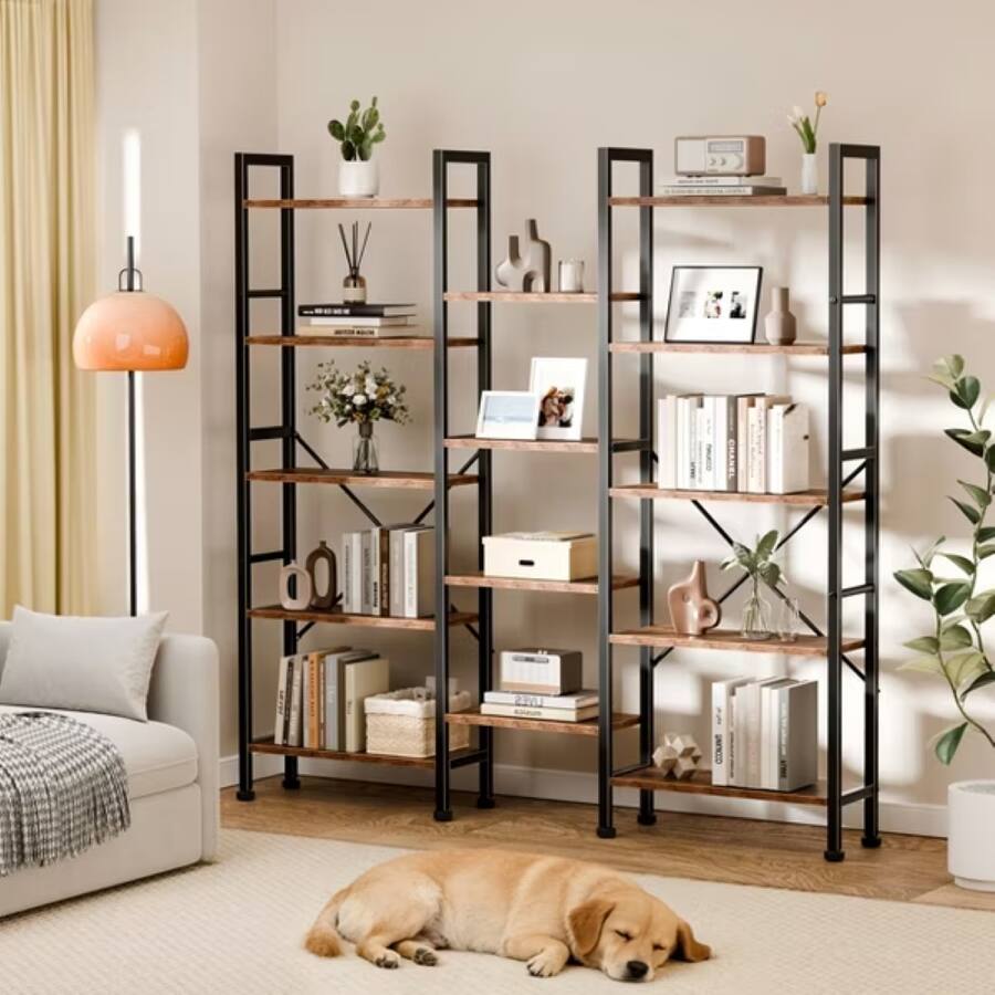 Furnulem Industrial Storage Organizer Bookcase with Open Display ...