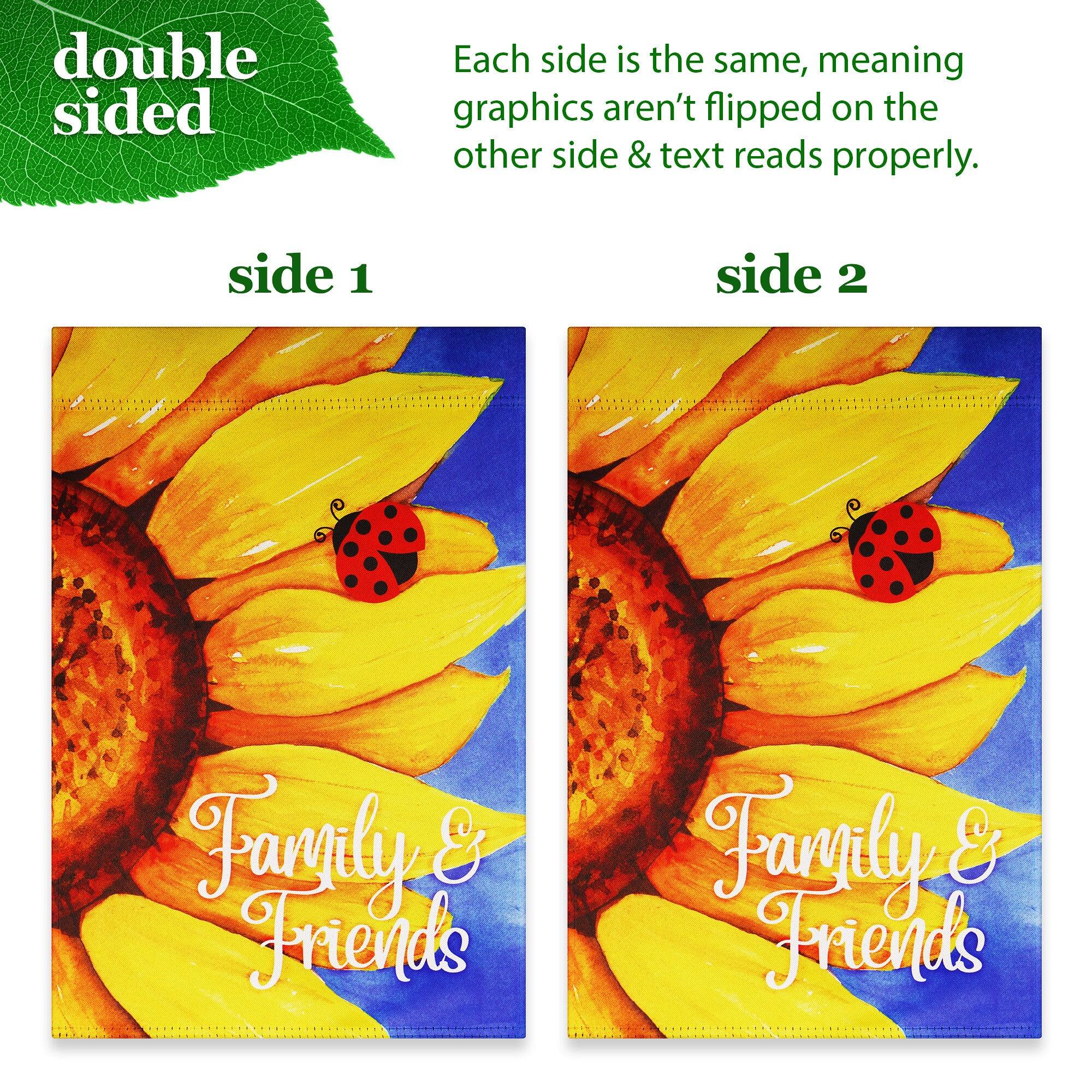 double sided

Each side is the same, meaning graphics aren't flipped on the other side & text reads properly.

side 1

side 2

Family & Friends