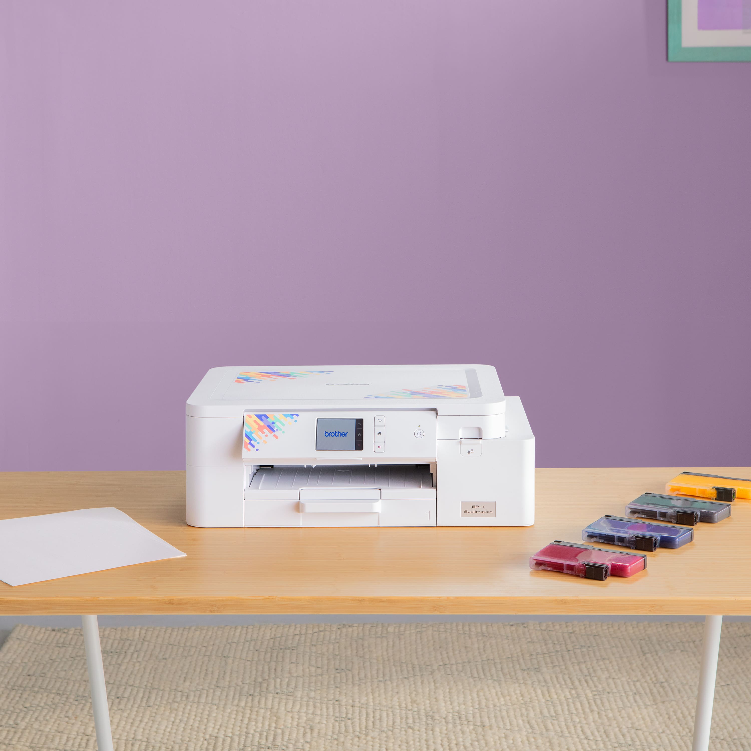 Alt View 1. Brother - Sublimation SP-1 High-Quality Wireless Inkjet Printer with Paper and Full-Size Inks - White.