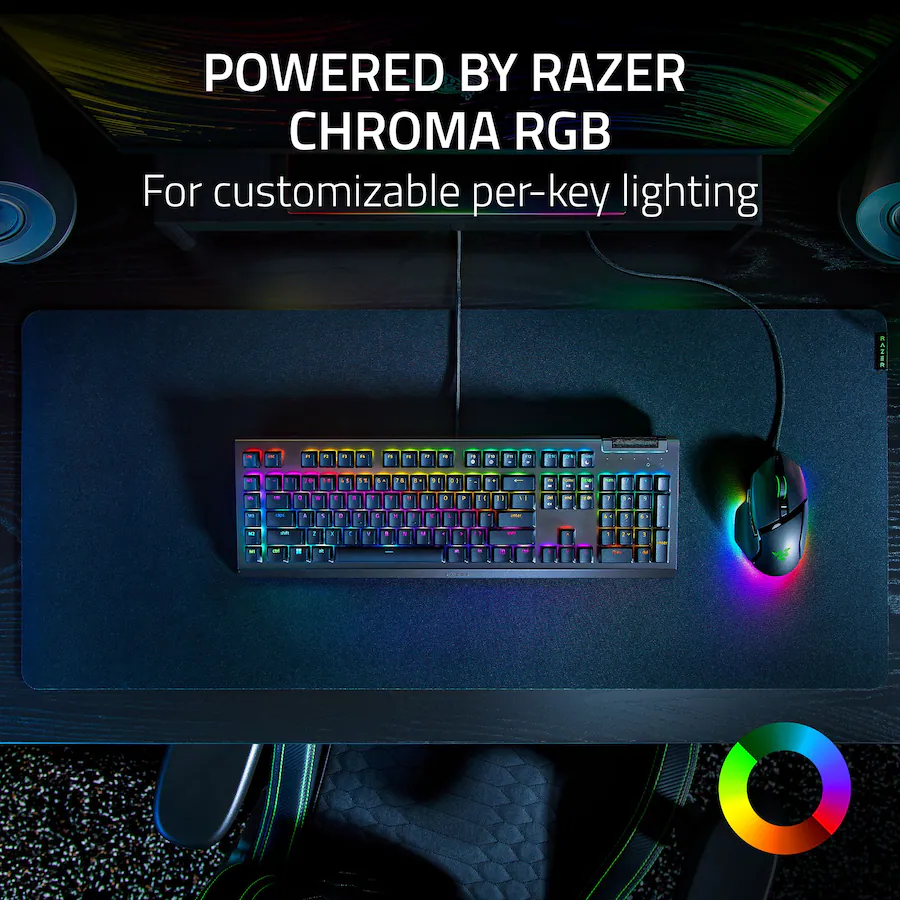 Razer BlackWidow V4 X Full Size Wired Mechanical Green Clicky Switch ...