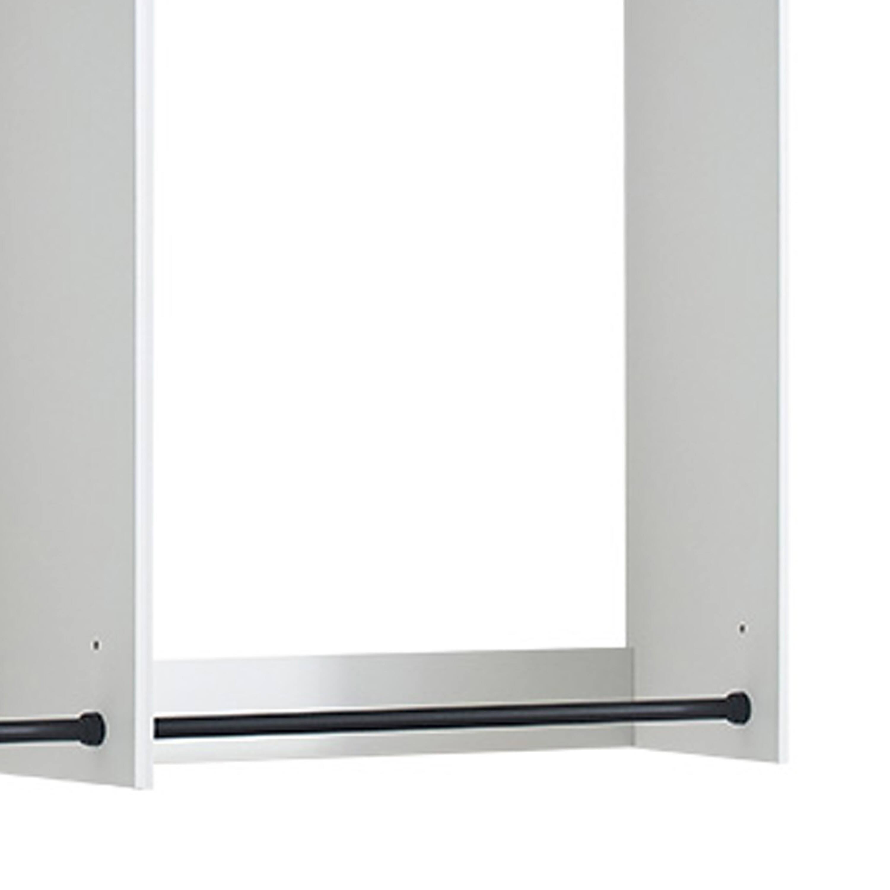Left. Manhattan Lane - Vedz Wall Mounted Closet Set, 6 Hanging Rods, White Melamine - White.