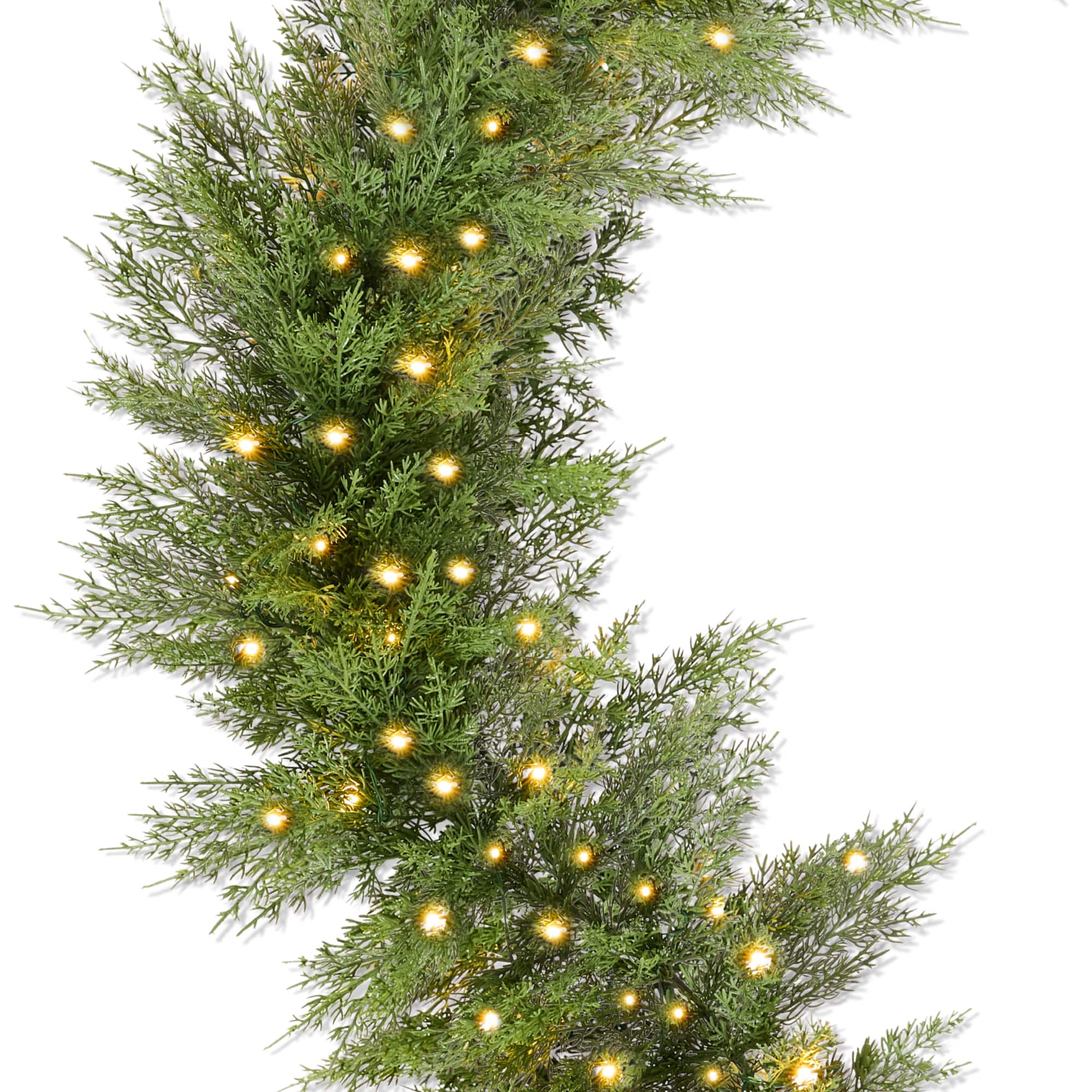 Front. Best Choice Products - Pre-Lit Cedar Cypress Christmas Realistic Garland w/ Twinkling LEDs - Green.