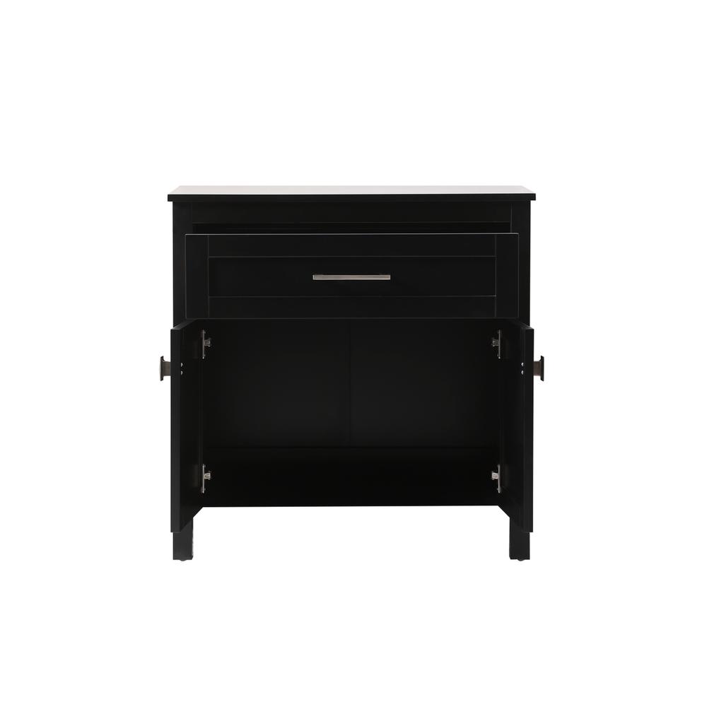 Alt View 2. Elegant Kitchen and Bath - 30 Inch Wide Bathroom Storage Freestanding Cabinet In Black - Black.