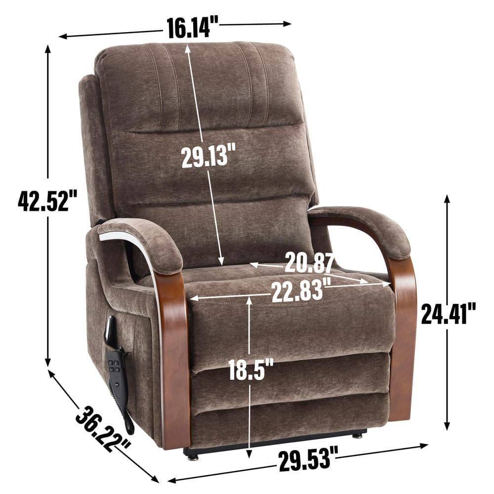 Sure, here are the measurements grouped and corrected:

- **Width:** 42.52"
- **Height:** 42.52"
- **Depth:** 36.22"
- **Seat Height:** 18.5"
- **Seat Depth:** 29.53"
- **Back Height:** 29.13"
- **Arm Height:** 20.87"
- **Arm Width:** 22.83"
- **Arm Depth:** 24.41"
- **Headrest Height:** 16.14"