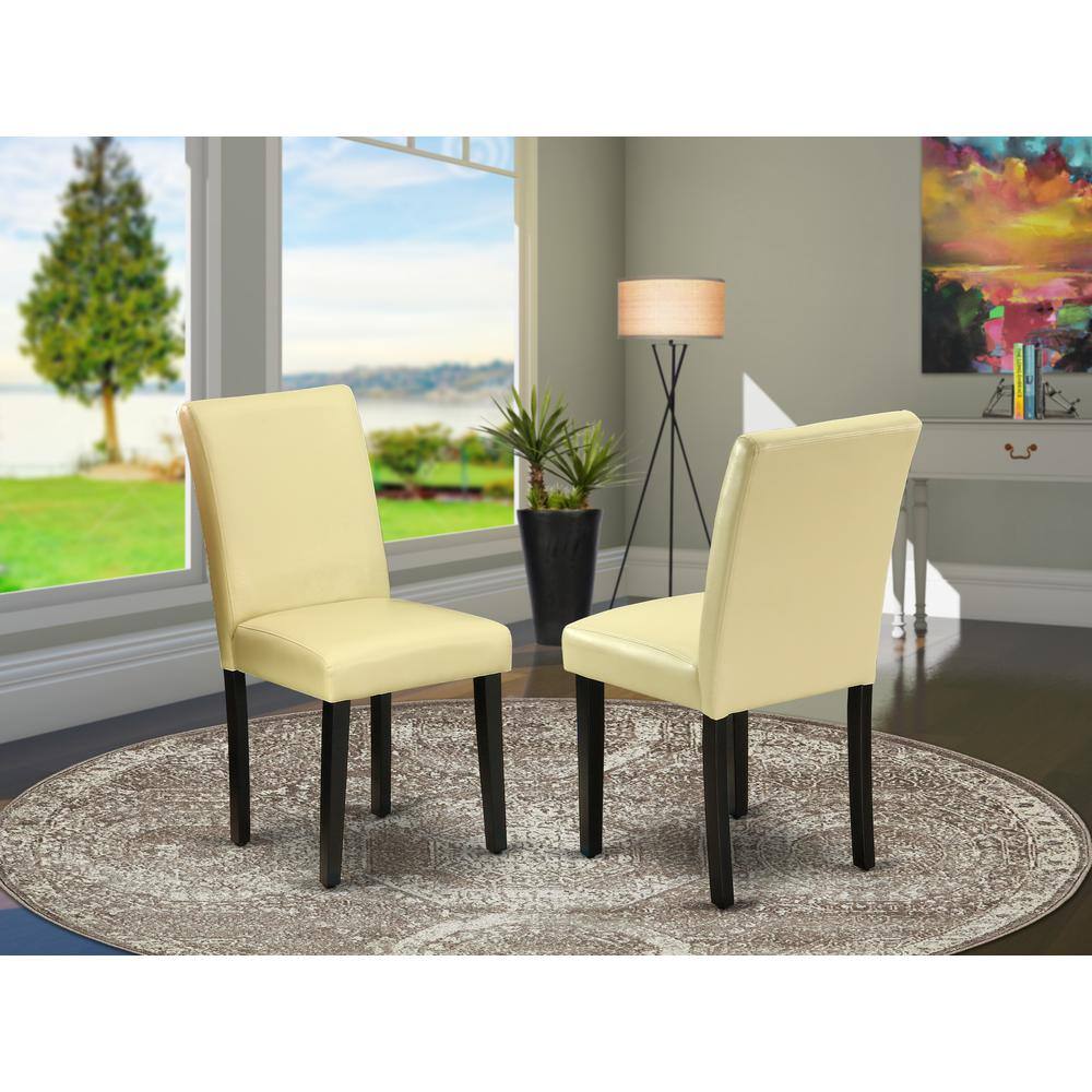 Angle. East West Furniture - Dining Chair Black - Brown.