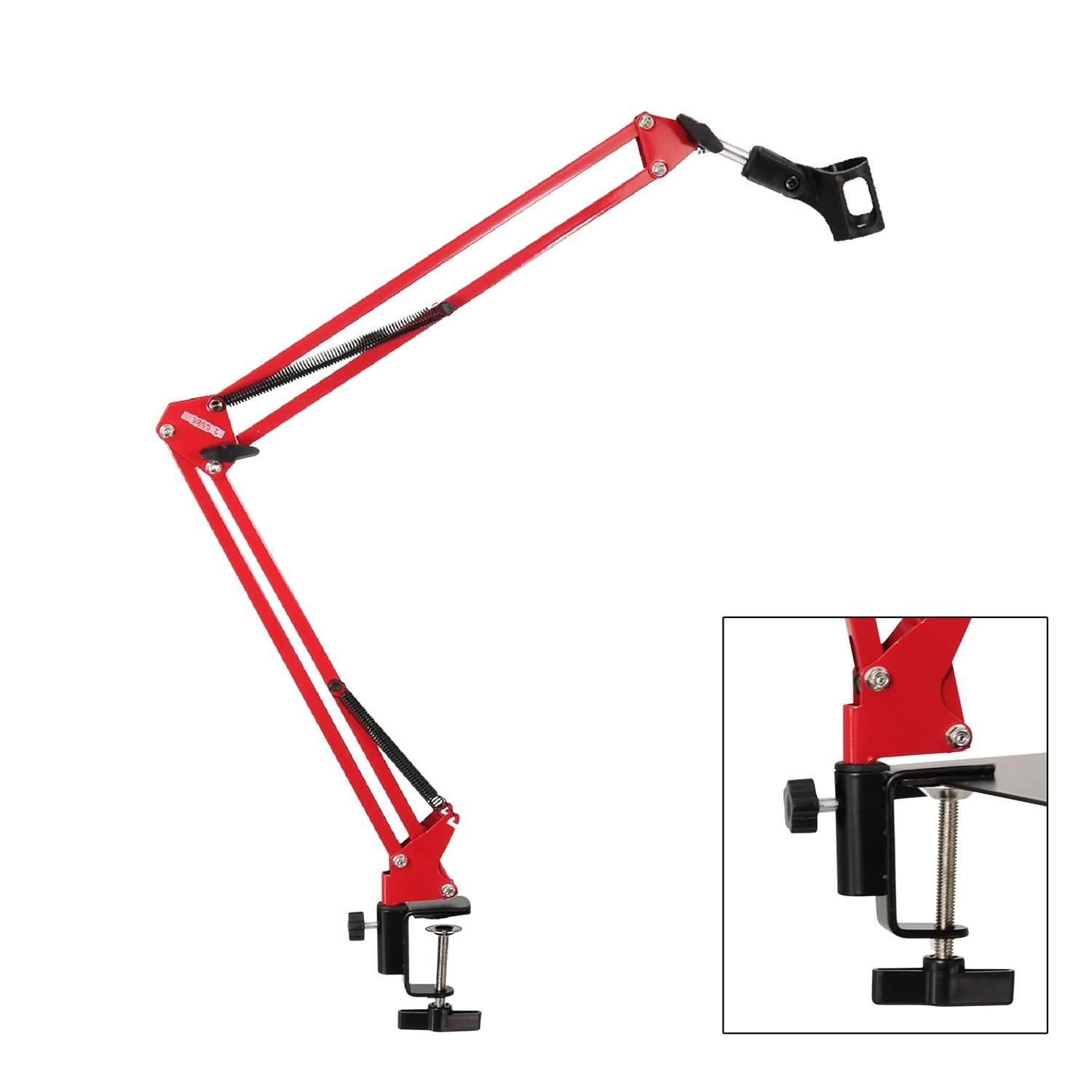 Front. 5 CORE - Microphone Boom Arm Desk Mic Stand Adjustable Clamp Suspension Boom Stands-MS ARM R - Red.
