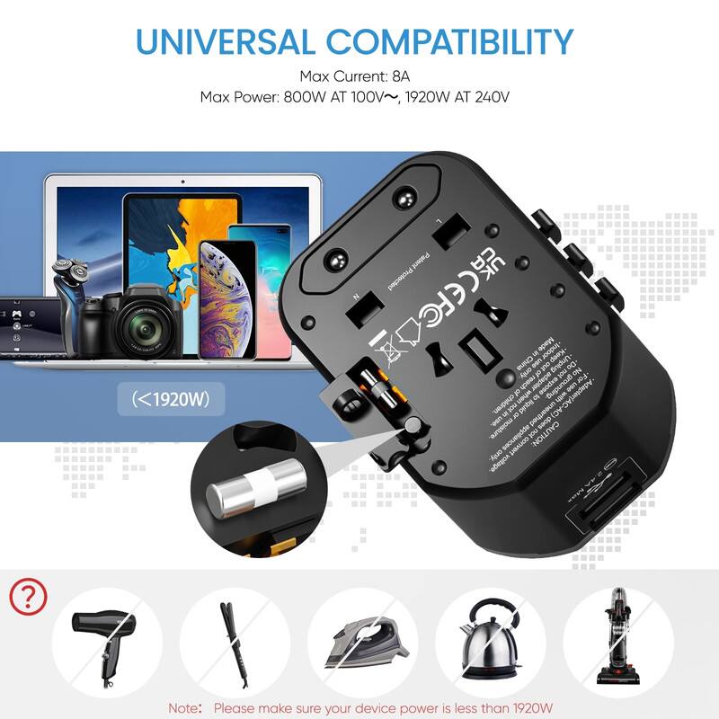 LENCENT Global Socket Japan US UK EU Plug Adaptor Universal Travel ...