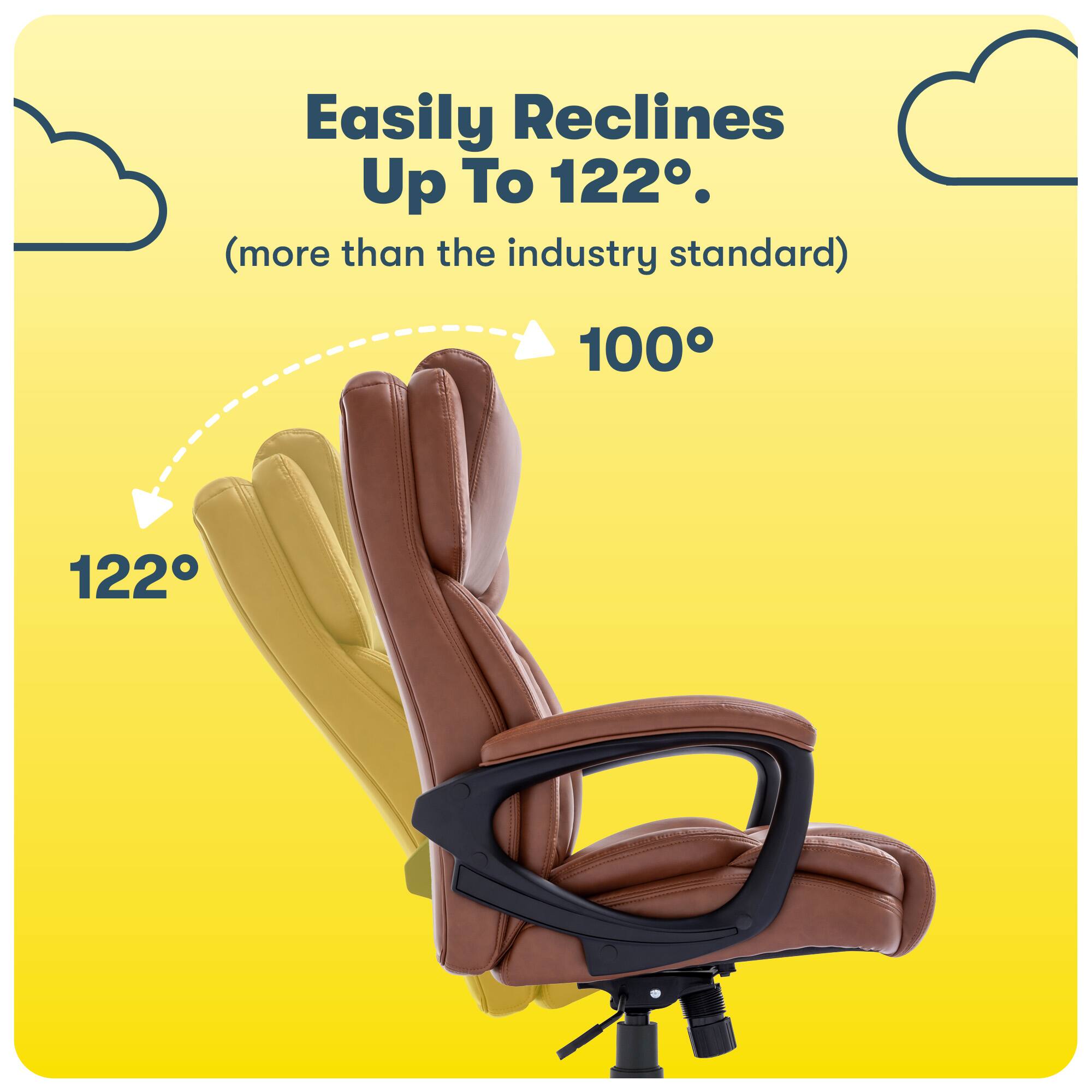 Alt View 12. Serta - Garret Bonded Leather Executive Office Chair with Premium Cushioning - Cognac.