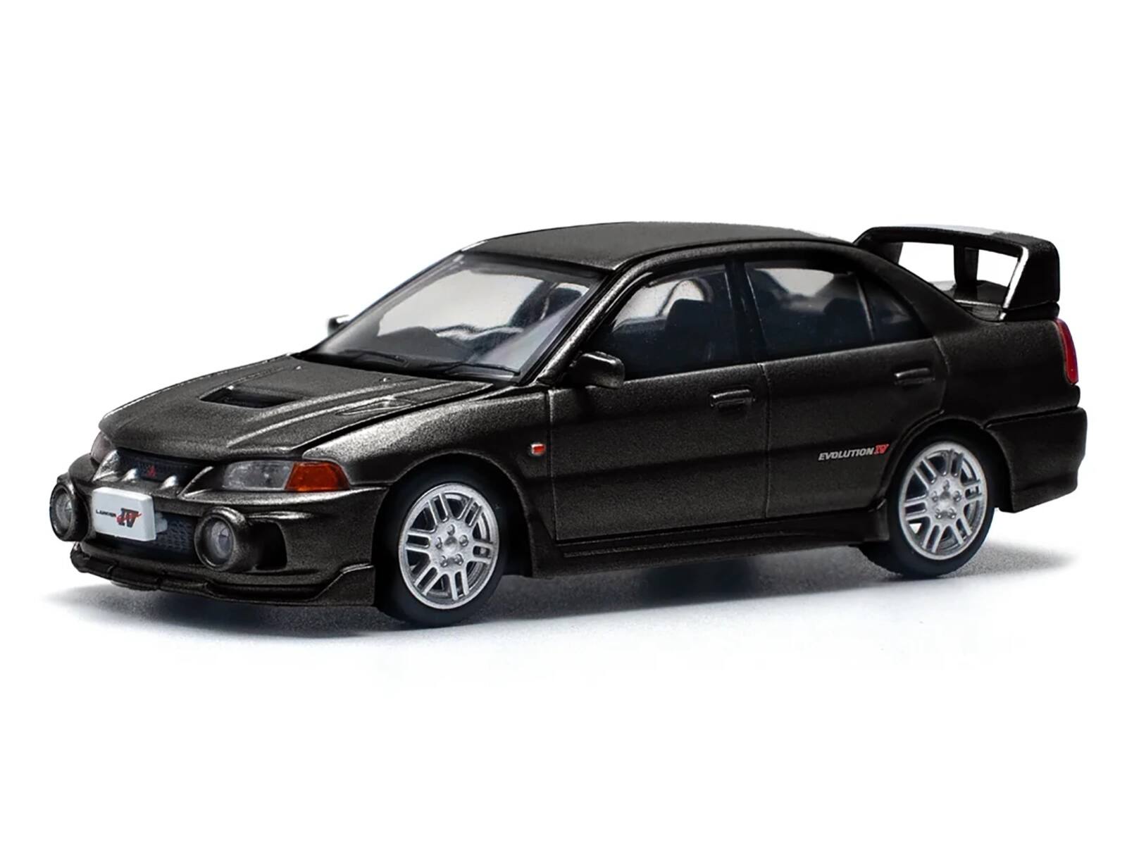 Alt View 4. Pop Race - Mitsubishi Lancer Evolution IV RHD (Right Hand Drive) Pyrenees Black Pearl 1/64 Die Cast Model Car by Pop Race.