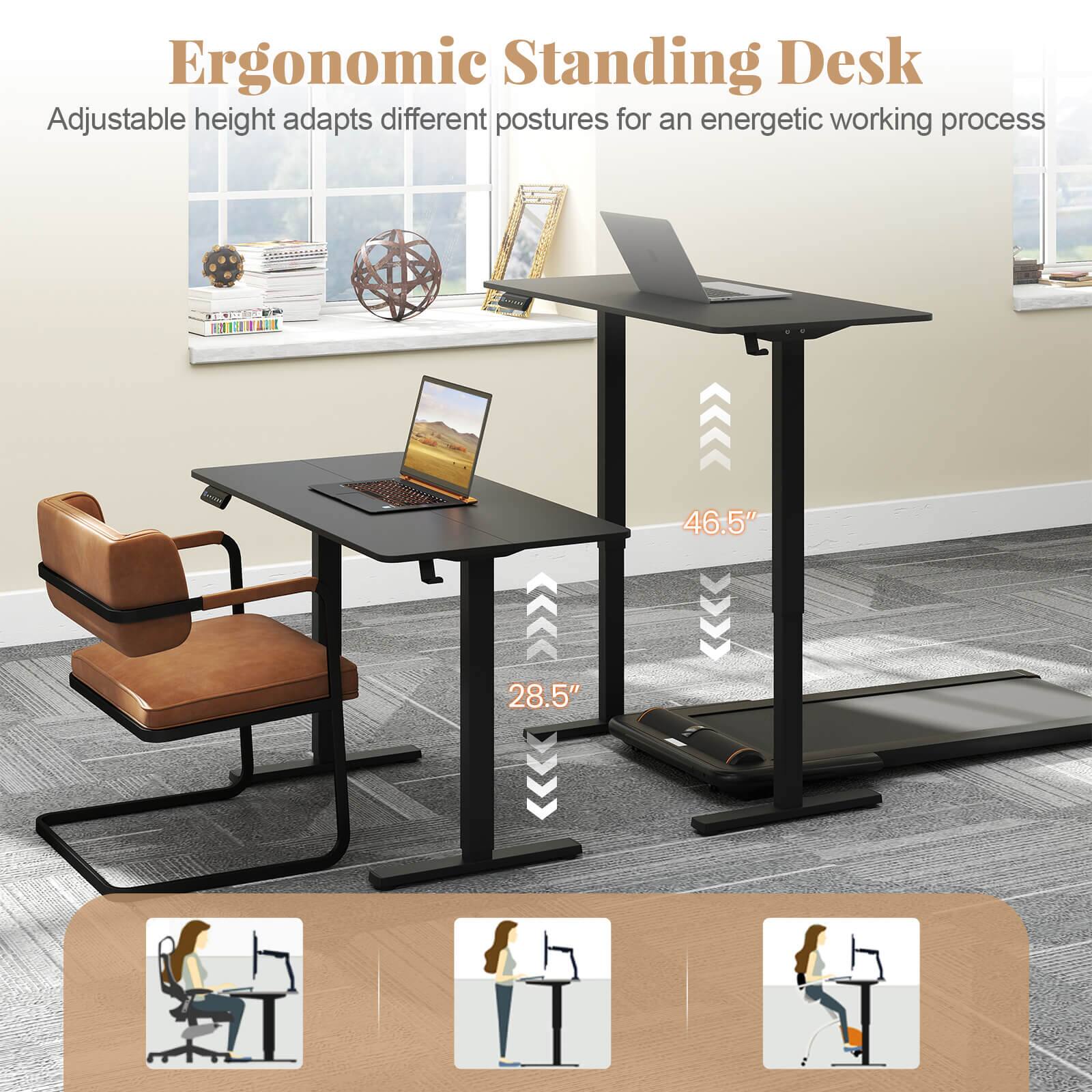 Ergonomic Standing Desk  
Adjustable height adapts different postures for an energetic working process  

46.5"  
28.5"