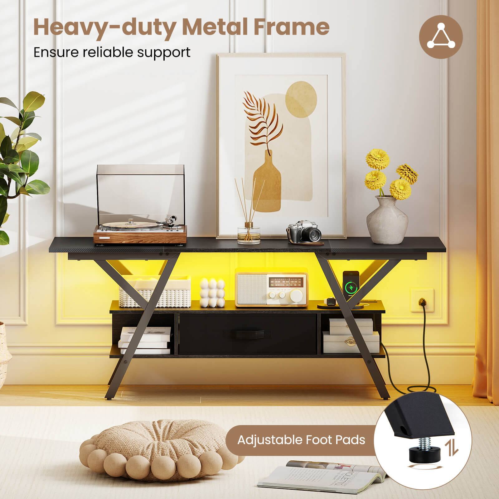Heavy-duty Metal Frame  
Ensure reliable support

Adjustable Foot Pads  
OLETTO  
1L