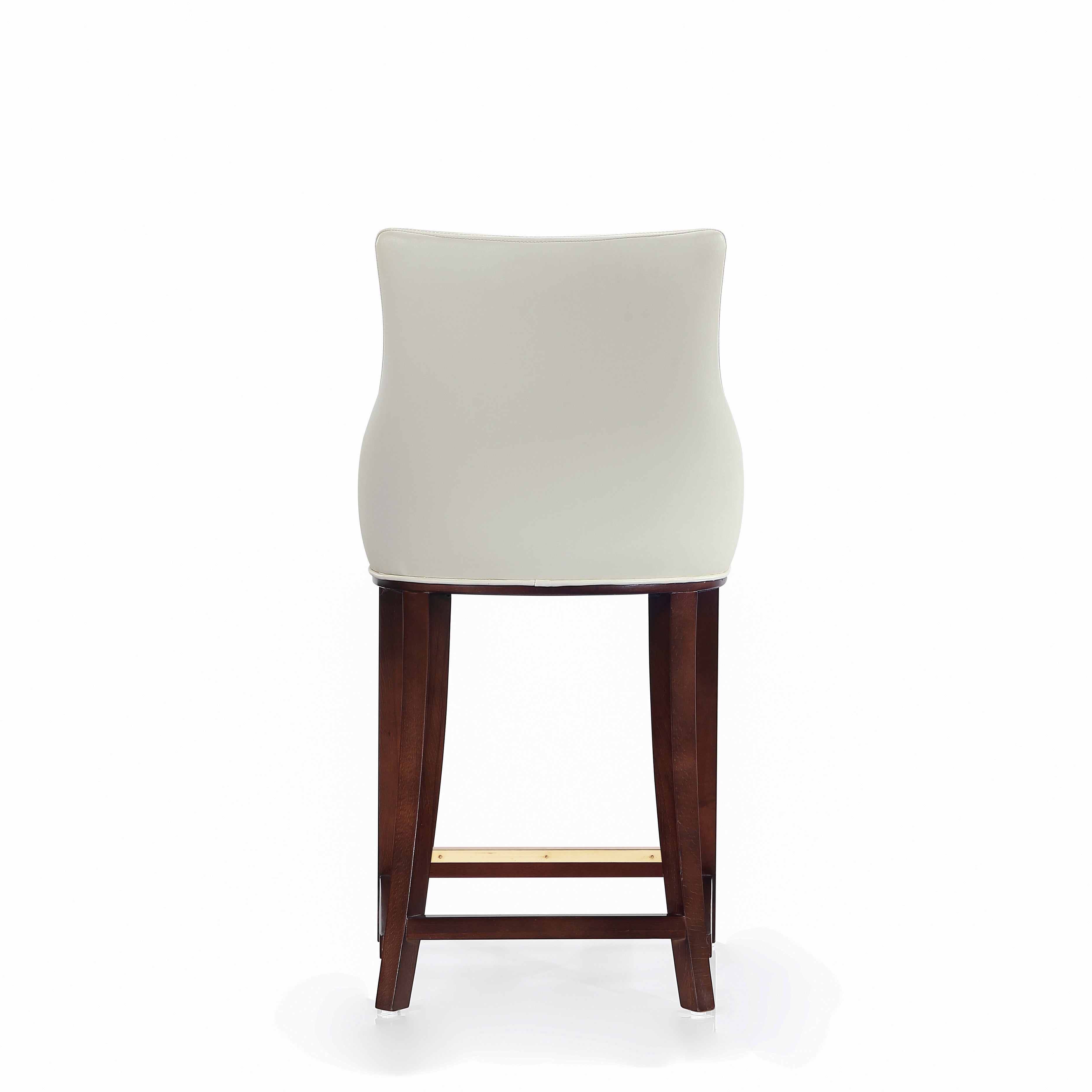 Alt View 2. Manhattan Comfort - Shubert Modern Wood Upholstered Counter Stool - Set of 3 - Ivory.