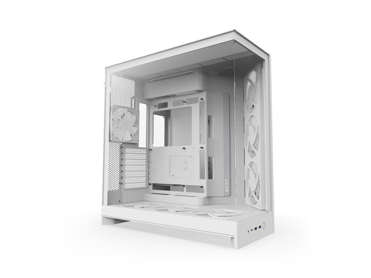 Alt View 5. NZXT - NZXT CCM-H92FW-P1 White SGCC / Tempered Glass Mid-Tower Case (Computer Cases - ATX Form) - White.
