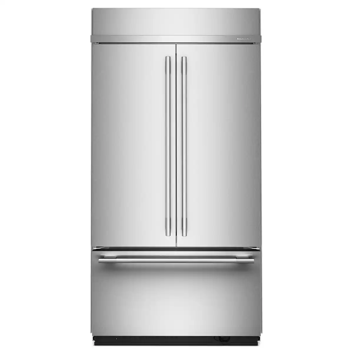 Front. KitchenAid - 24.2 Cu. Ft. Built-In French Door Bottom Mount Refrigerator - Stainless Steel with PrintShield Finish.
