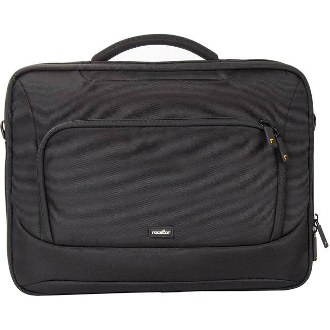 Front. Rocstor - Rocstor Premium 13" & 14" Professional Toploading Universal Briefcase Laptop Case - Weather & Water Resistant - RFID - Black.