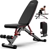 HARISON - Foldable Weight Bench for Home Gym, Adjustable Workout Bench Press with Leg Extension (BB608G) - Black