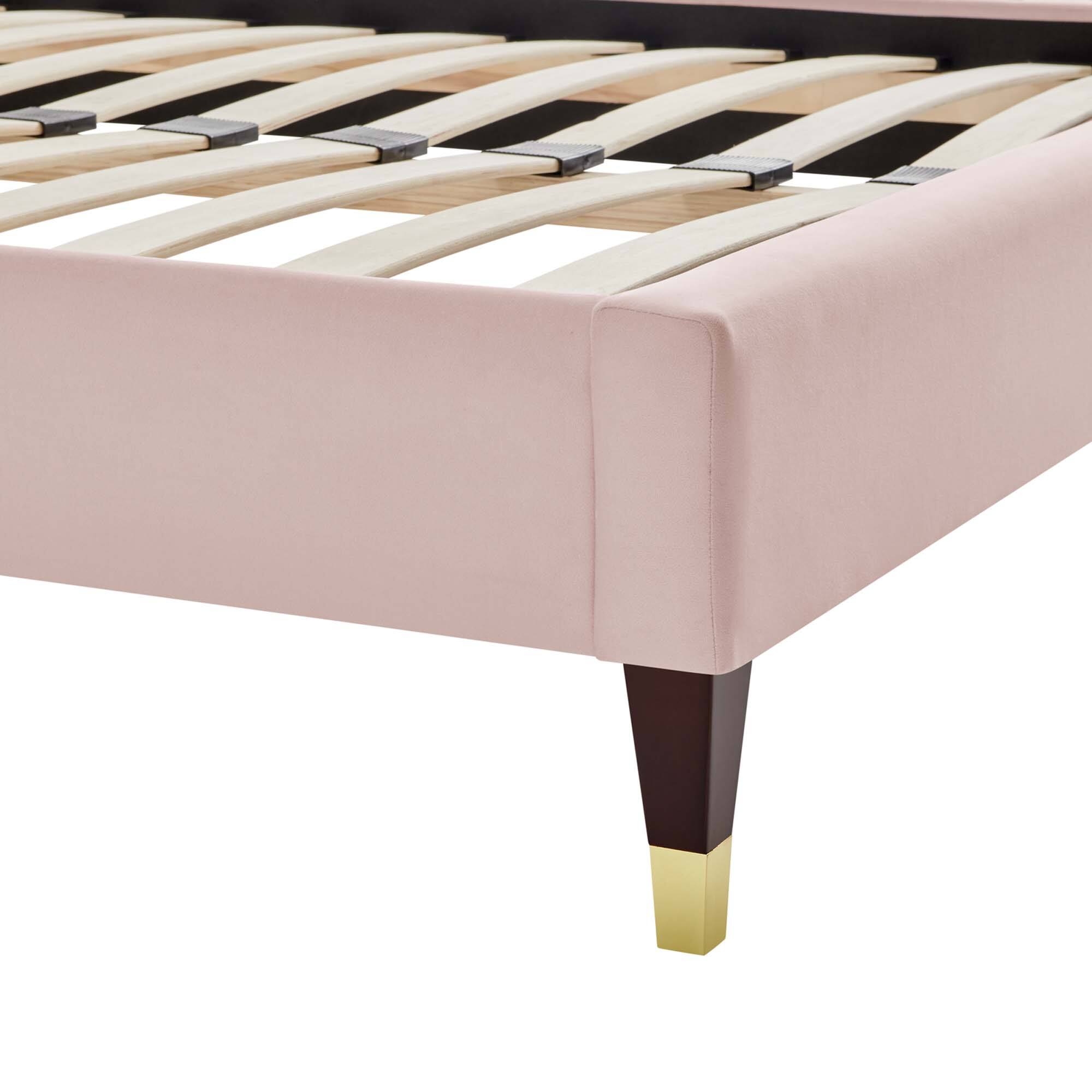 Alt View 1. Modway - Reign Performance Velvet King Platform Bed Frame - White.