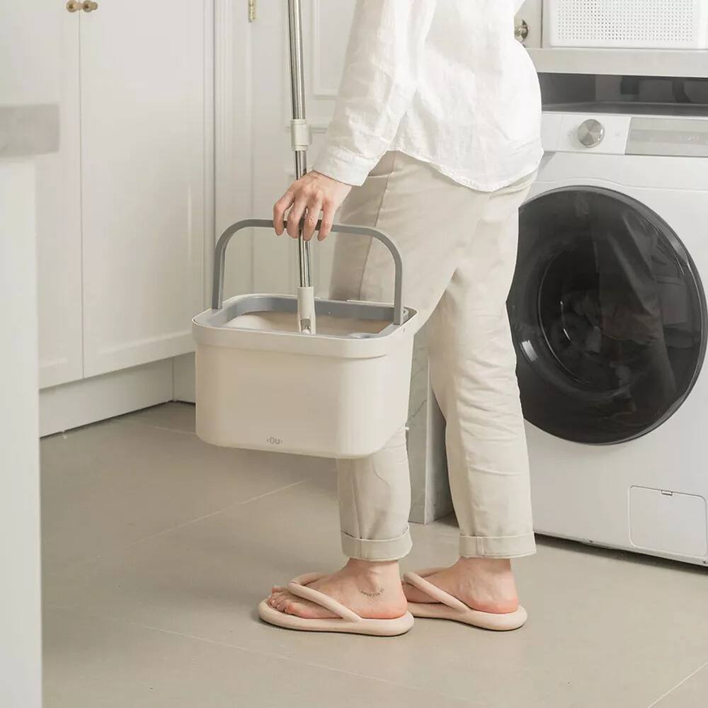 Angle. OU - OU Spin Mop with Clean Dirty Water Separation Bucket, 360° Rotating Mop Bucket with Extra Refill.