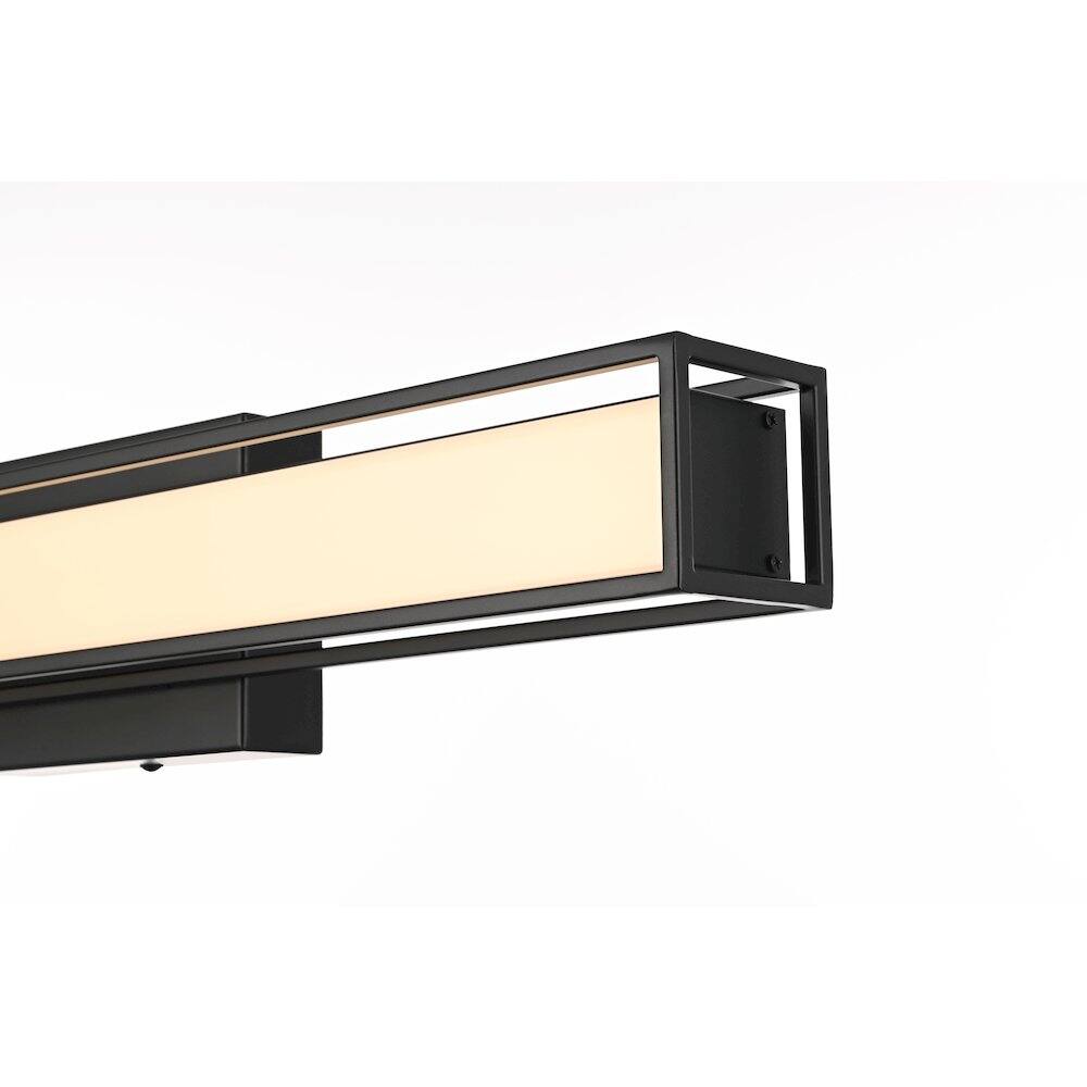 Alt View 2. Living District - Aden 24 Inch Led Wall Sconce In Black - Black.