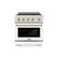 Front. ZLINE - Autograph 30 in. 4.2 cu. ft. Paramount Freestanding Induction Range in Satin Steel with Bronze Accents & White Door - Matte White.