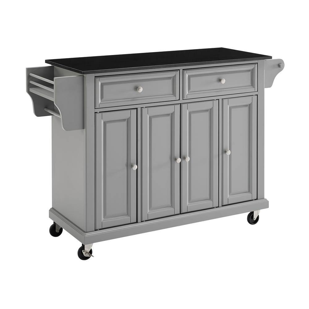 Alt View 10. Crosley Furniture - Full Size Granite Top Kitchen Cart - Gray.