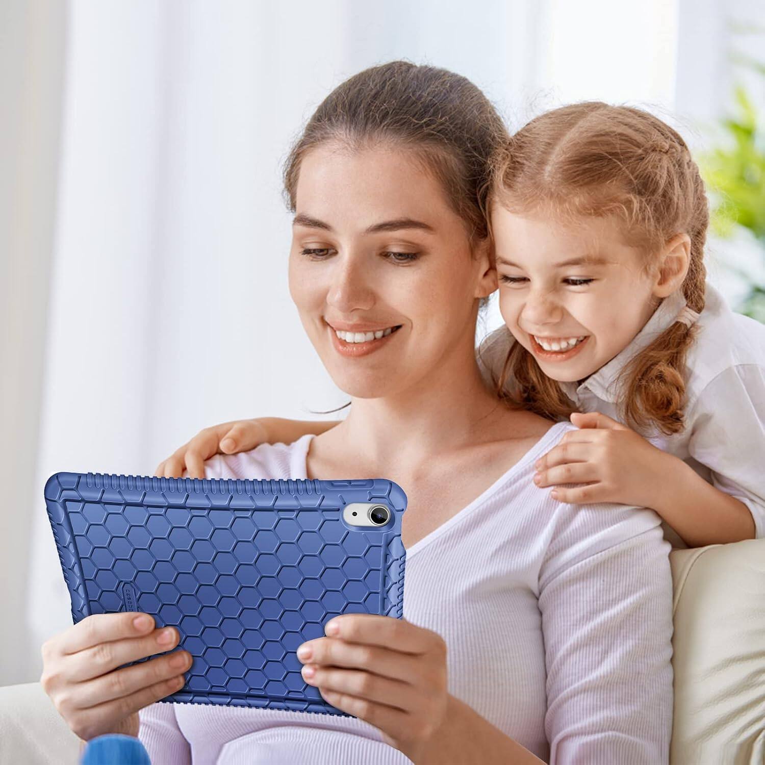 Alt View 4. Fintie - Silicone Case for iPad (A16) 11-inch 2025 and iPad 10th Gen 10.9 inch 2022, Soft Lightweight Shockproof Cover - Marine Blue.