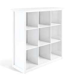 Simpli Home - Artisan Solid Wood 45 inch x 43 inch Contemporary 9 Cube Bookcase and Storage Unit - White