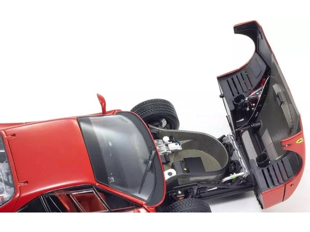 Alt View 4. Kyosho - Ferrari F40 Light Weight LM Wing Red 1/18 Diecast Model Car by Kyosho.