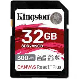 Kingston - Technology Canvas React Plus 32GB SDHC UHS-II Memory Card