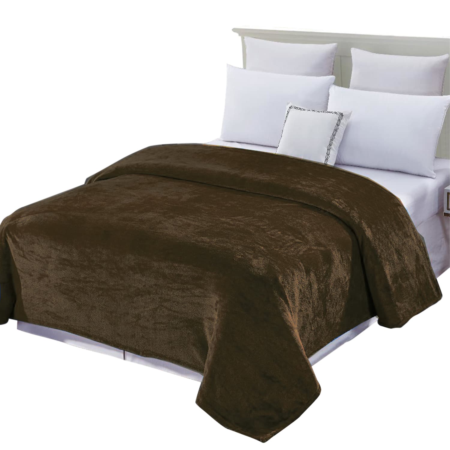 Front. Noble House - Plazatex Micro Plush Solid Parteen Soft Comfortable and Lightweight All Seasons Blanket Twin Chocolate - Chocolate.