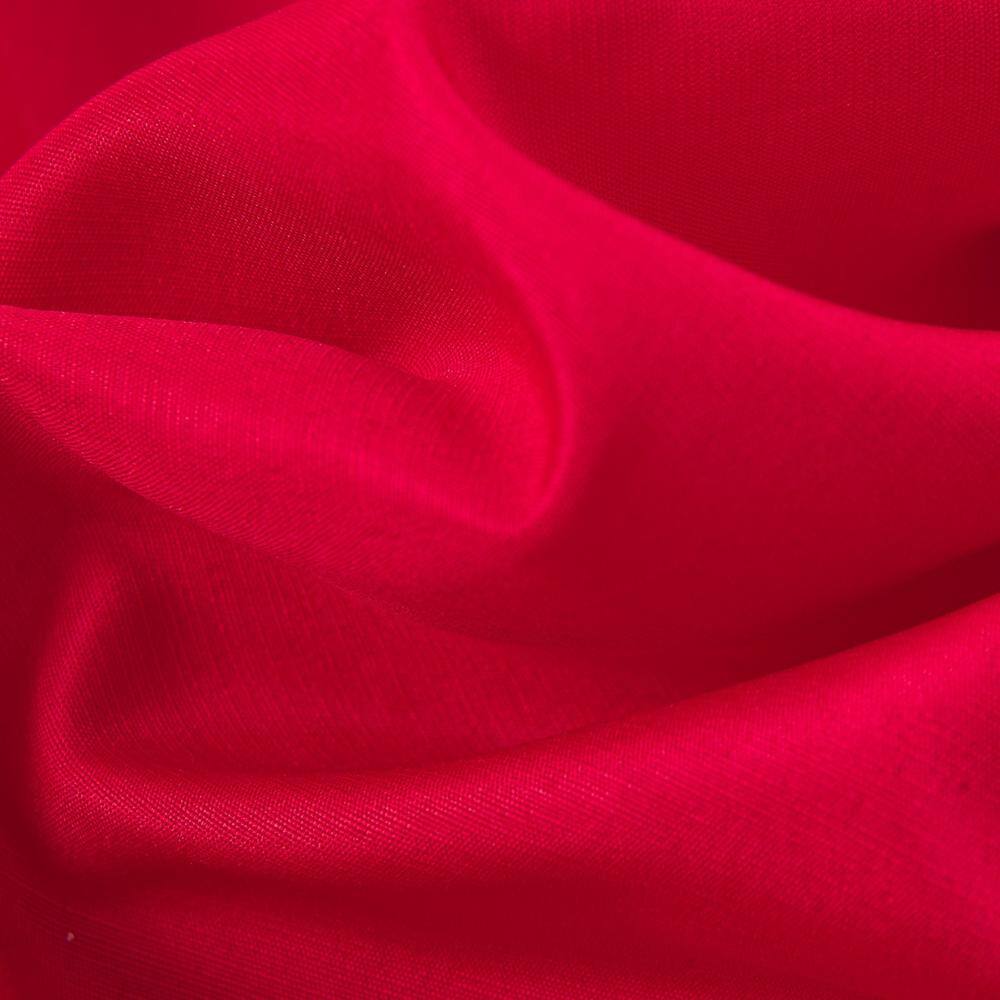 Left. Olivia Gray - Olivia Gray Gilbert Solid Single Grommet Curtain Panel - 54x84" Red - Red.
